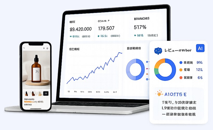AIで売上を分析するダッシュボードのイメージ
